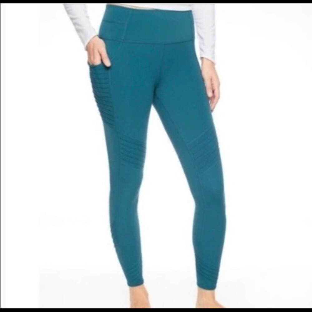 Athleta Moto Stash Pocket Tight - Teal
